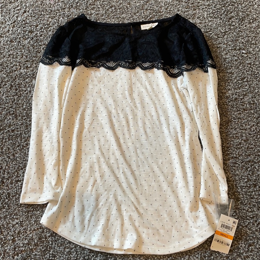 Maison Jules lace long sleeve top